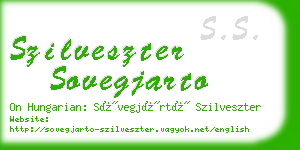 szilveszter sovegjarto business card